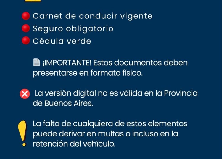 La documentación obligatoria debe presentarse en formato físico para evitar multas