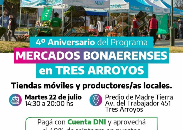 El programa Mercados Bonaerenses cumple 4 años y se realiza una feria de alimentos
