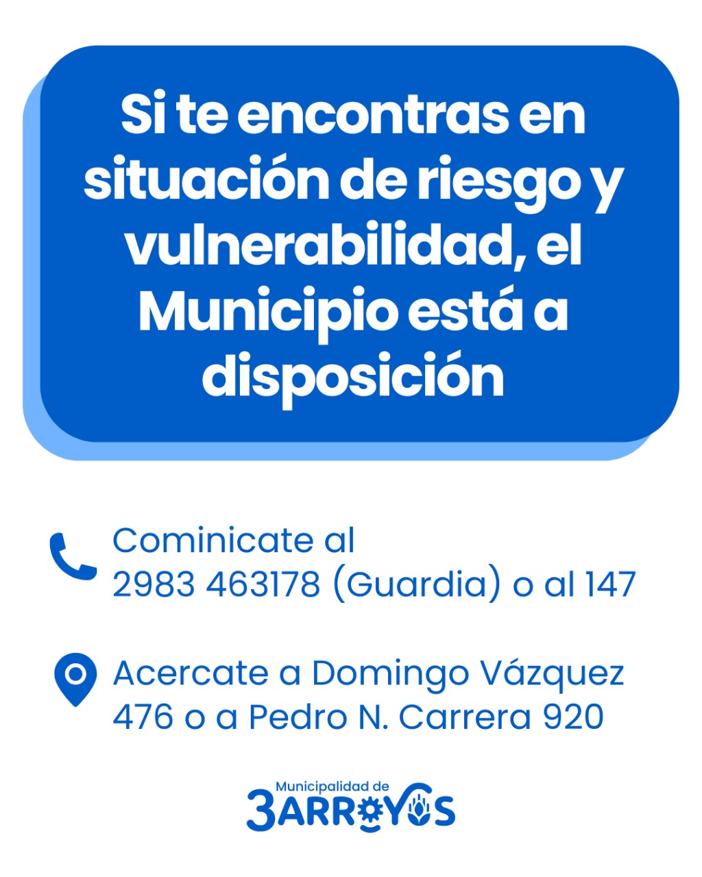 El Municipio refuerza la asistencia a familias tresarroyenses