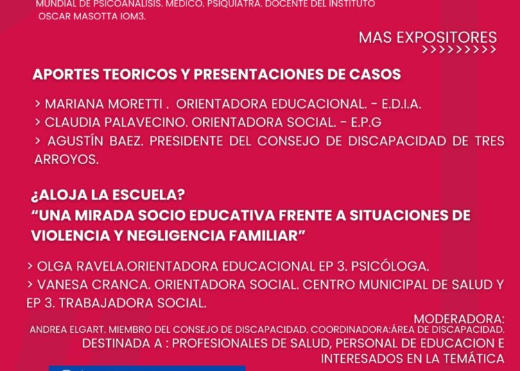 Jornada “Entre la agresividad, la violencia y la palabra: aportes del psicoanálisis para la escuela de hoy”