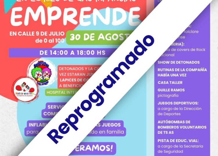 Se reprograma el evento «Emprende» por cuestiones climáticas