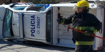 Claromecó: patrullero volcado tras accidente