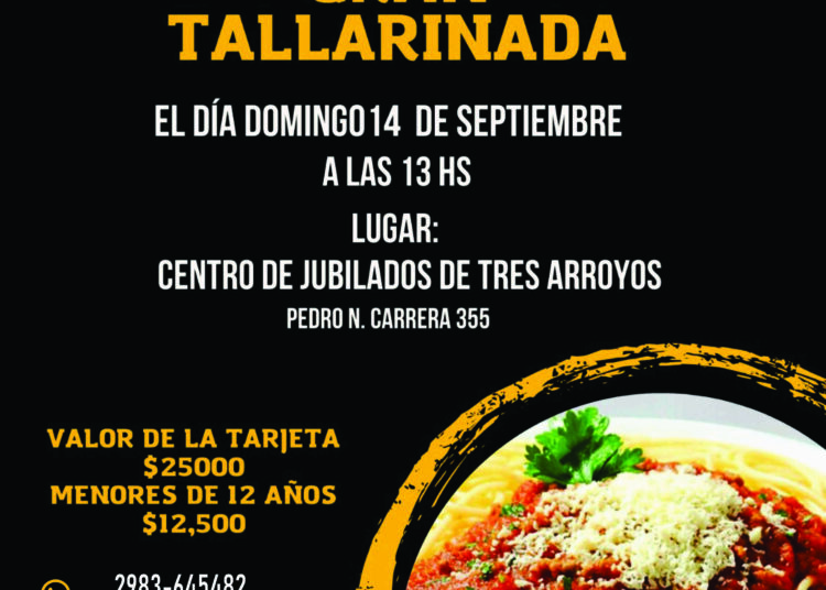 Siguen a la venta las tarjetas para la Gran Tallarinda del domingo 14