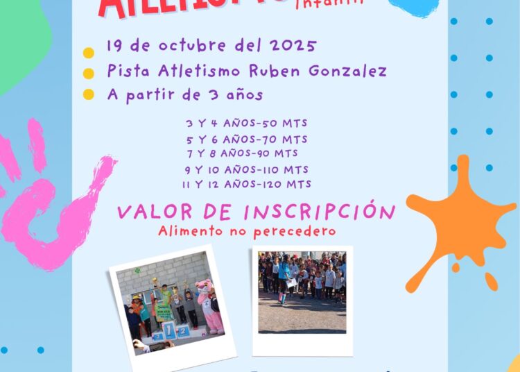 Festival de Atletismo Infantil en la Pista Municipal “Rubén González”