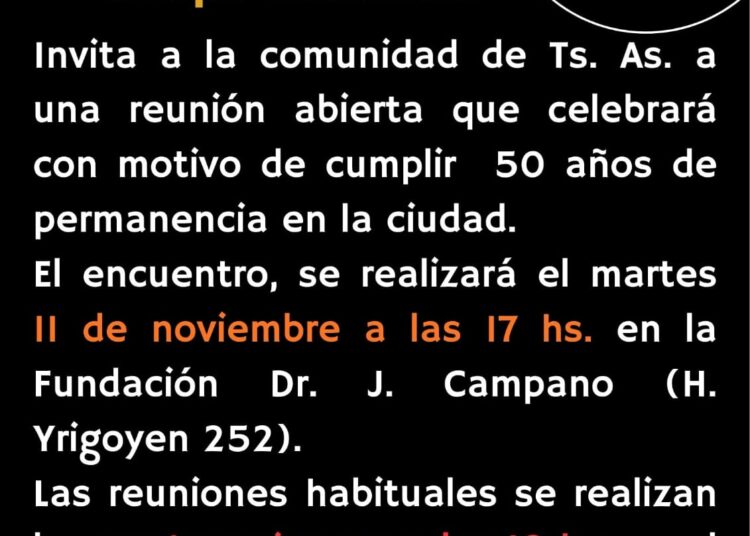 El Grupo Libertad de Alcohólicos Anónimos cumple 50 años en Tres Arroyos