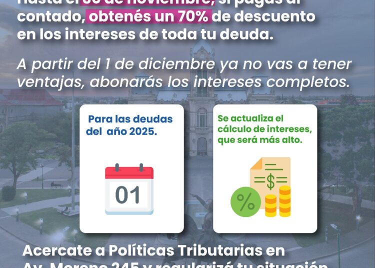 Últimos días para poner al día tus tasas municipales con un 70% de descuento en intereses