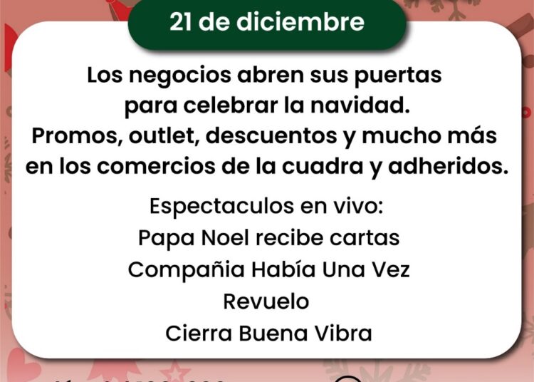 Colón emprende 2025: los comercios locales celebran la navidad con una tarde de promociones y espectáculos