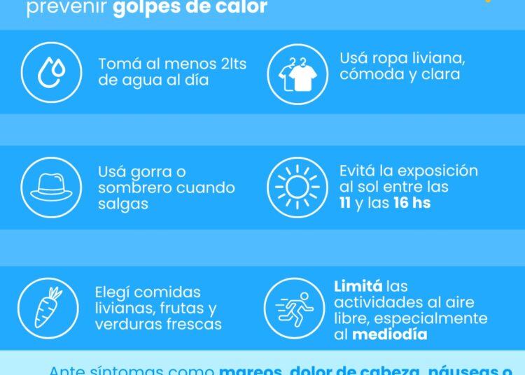 El centro municipal de salud emitió recomendaciones para prevenir el golpe de calor ante las altas temperaturas