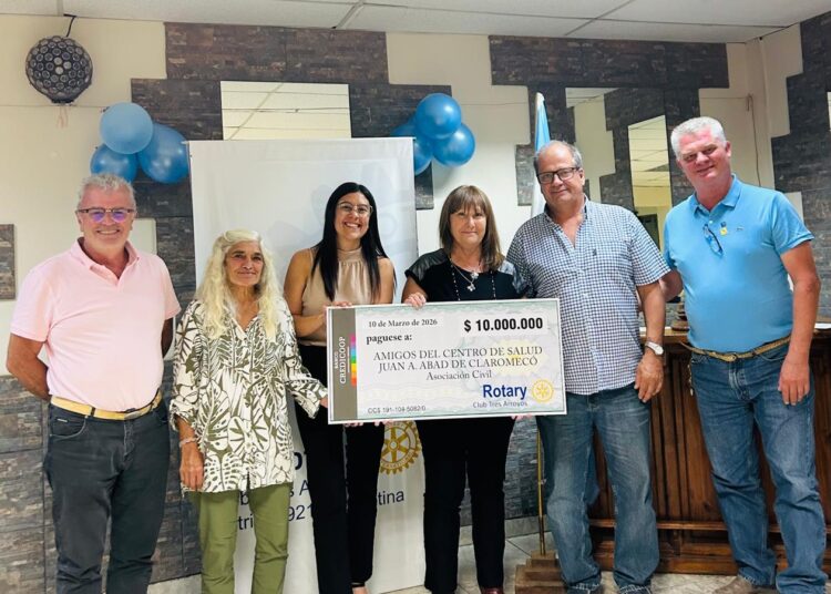 Rotary Club entregó 10 millones de pesos para el nuevo equipamiento de rayos en Claromecó