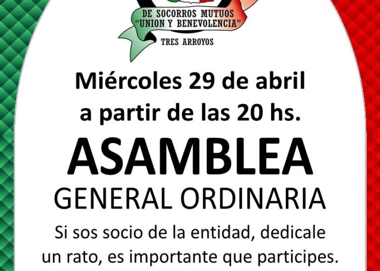 La Sociedad Italiana realiza hoy su Asamblea General Ordinaria