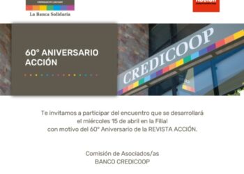 Banco Credicoop invita a una actividad por el 60° aniversario de la revista Acción