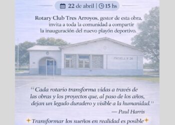 El Rotary Club Tres Arroyos inaugura un nuevo playón deportivo en la Escuela Primaria N° 26