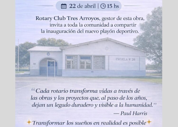 El Rotary Club Tres Arroyos inaugura un nuevo playón deportivo en la Escuela Primaria N° 26