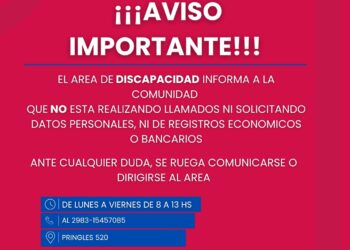 Alerta preventiva: el Área de Discapacidad advierte sobre maniobras de estafas telefónicas