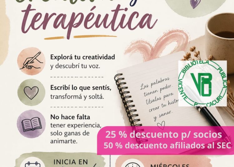 Claudia Sánchez lanza un taller de escritura terapéutica y creativa