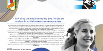 El PJ de Tres Arroyos homenajeará a Eva Perón a 107 años de su nacimiento
