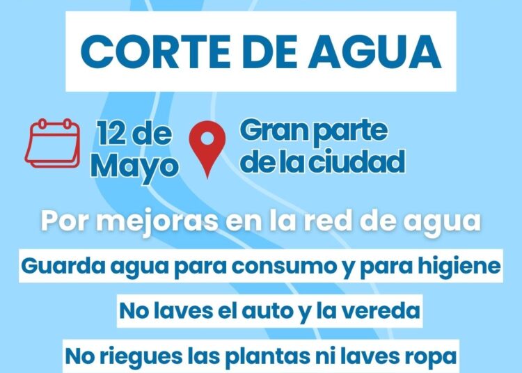 Obras estratégicas en la red de agua afectarán el suministro durante la jornada de mañana