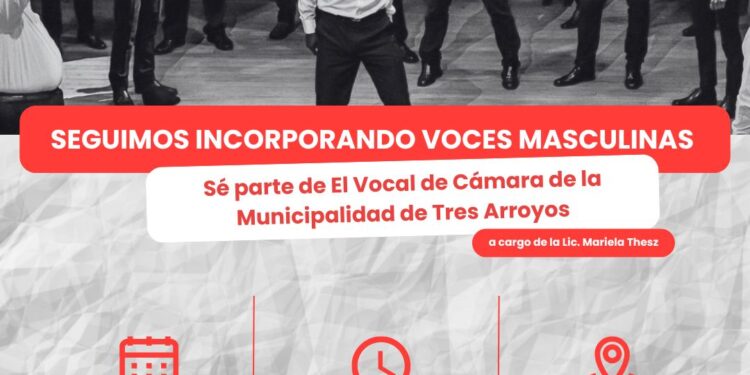 El vocal de cámara abre su convocatoria para fortalecer la sección de voces masculinas