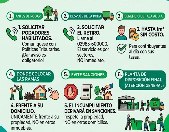 El municipio regula el retiro de restos de poda y otorga beneficios a contribuyentes al día