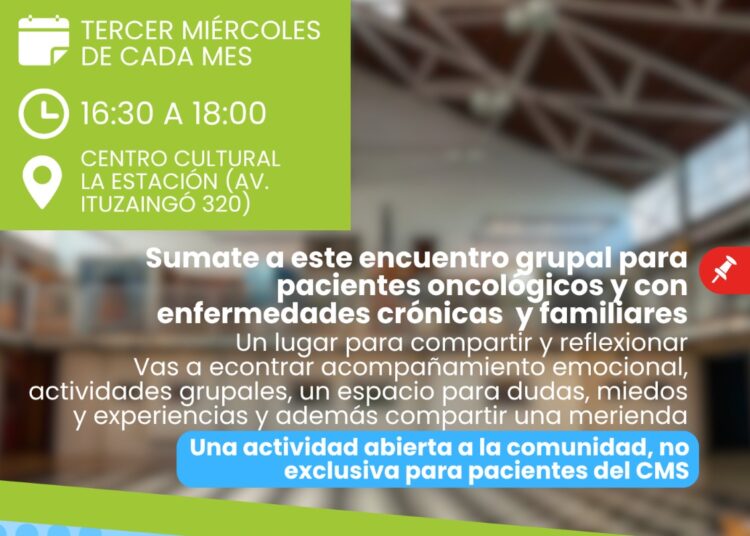 El servicio de Oncología municipal convoca a un nuevo espacio de contención para pacientes y familiares