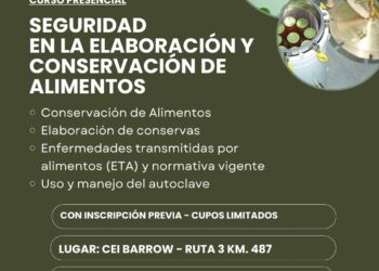 Producción segura y valor agregado: coordinan un taller práctico sobre elaboración y conservación de alimentos en la Chacra de Barrow
