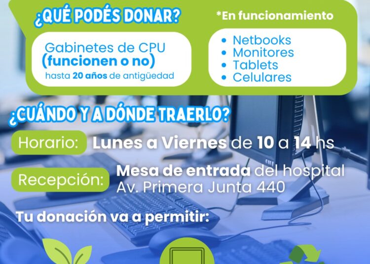 Tecnología que cura: el Hospital lanza una campaña de donación de computadoras y celulares para acelerar la Historia Clínica Digital