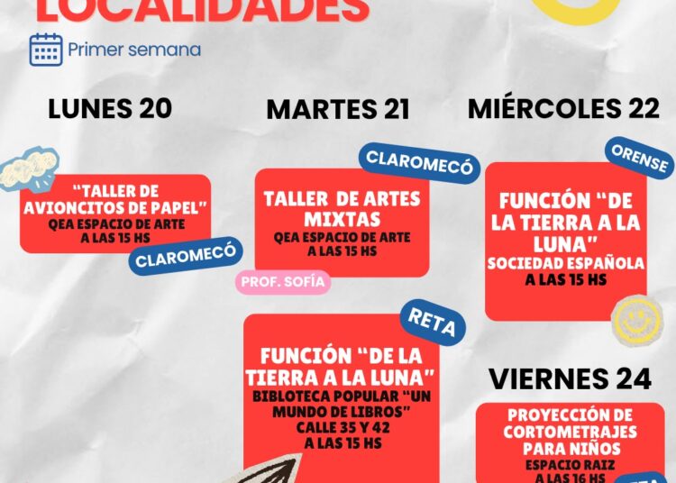 Cultura acerca espectáculos y talleres gratuitos a las localidades en vacaciones de invierno