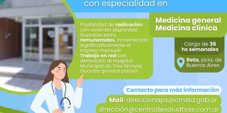 El Centro Municipal de Salud abre una convocatoria para incorporar médicos en Reta