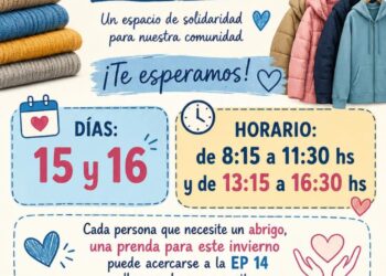 La Escuela Primaria Nº 14 impulsa un ropero solidario abierto a toda la comunidad