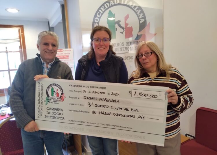 La Sociedad Italiana premió a cinco socios en el tercer sorteo de la Campaña de Socio Protector 21