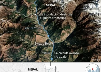 Tragedia en el Himalaya: un devastador colapso glaciar causa una colosal avalancha en la frontera entre Nepal y Tíbet