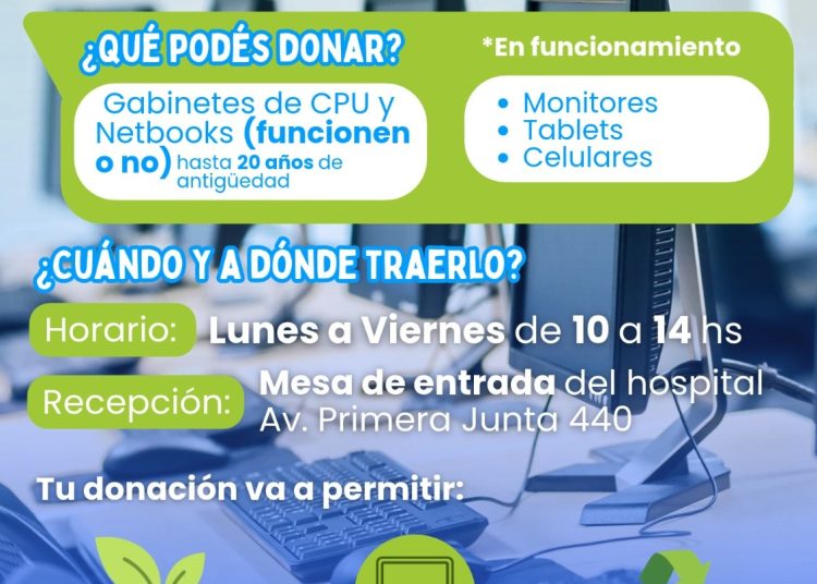 El Centro Municipal de Salud lanza una campaña solidaria de recolección tecnológica para impulsar la Historia Clínica Digital