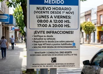 Rige el horario de verano para el Estacionamiento Medido en Tres Arroyos a partir del 1° de noviembre