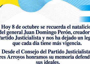 El Partido Justicialista de Tres Arroyos recordó el natalicio de Juan Domingo Perón