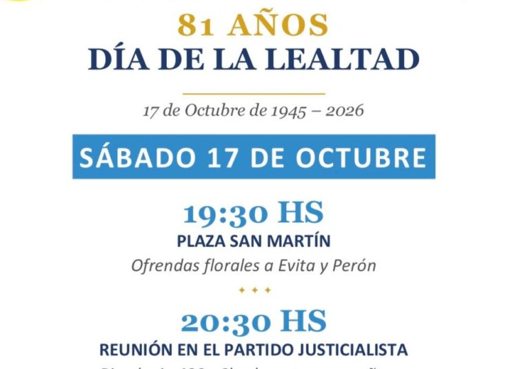Convocatoria peronista: Se vienen los 81 años del Día de la Lealtad